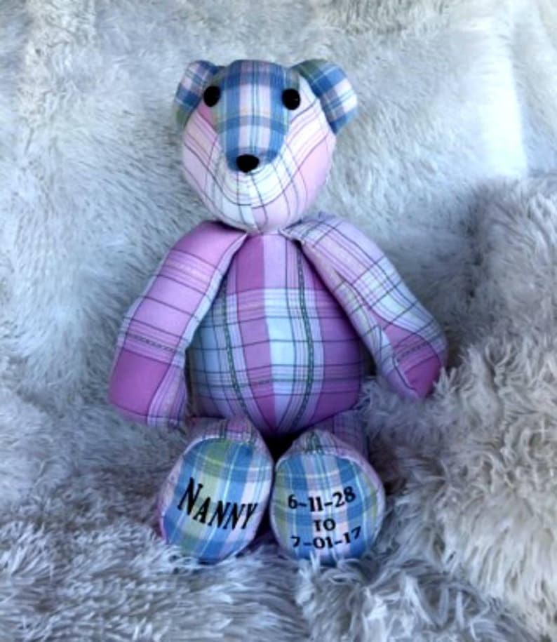 Teddy Bear/memory bear/handmade bear/memory of loved one/Keepsake Bear/memorial teddy bear/memory keepsake/loved ones bear/legacy bear image 8