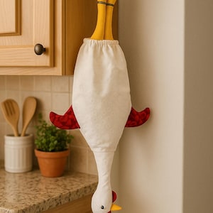 Soporte para bolsas de la compra con forma de pollo, decoración rústica y original, bonito soporte para bolsas de la compra con forma de pollo, ideal para guardar bolsas de la compra, idea de regalo, organizador de bolsas de la compra. imagen 2
