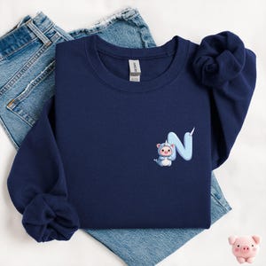 Moletom com letra N Narwhal, presente Narwhal, suéter Narwhal, presente para amante Narwhal, moletom animal, presente Zoólogo, presente Biólogo