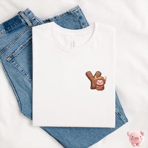 Camiseta de iaque com letra Y, camiseta de iaque, camiseta de iaque, camiseta de animal selvagem, camiseta de amante de iaque, camiseta de porco, presente de amante de animais, presente de animal de iaque de porco