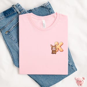 Camiseta canguru letra K, camiseta canguru, camiseta canguru, camiseta amante canguru, camiseta porco, presente amante animal, presente animal porco canguru