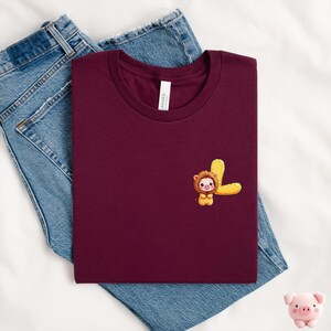 Camiseta de leão com letra L, camiseta de leão, camiseta de leão, camiseta de animal selvagem, camiseta de amante de leão, camiseta de porco, presente de amante de animais, presente de animal de leão e porco