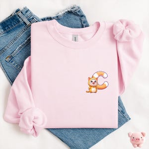 Moletom com letra C para gato, presente para gato, suéter para gato, presente para amante de gato, moletom com animal, gola redonda para amante de animal, presente para zoólogo, presente para biólogo