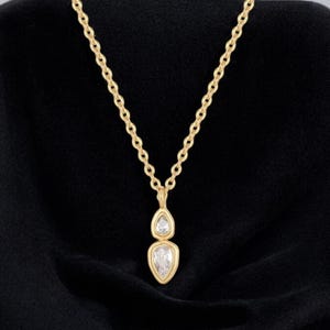 Collana Vintage Ovale in Diamante 14K Oro | Gioielli Eleganti per Matrimonio per Donne | Regalo per Anniversario