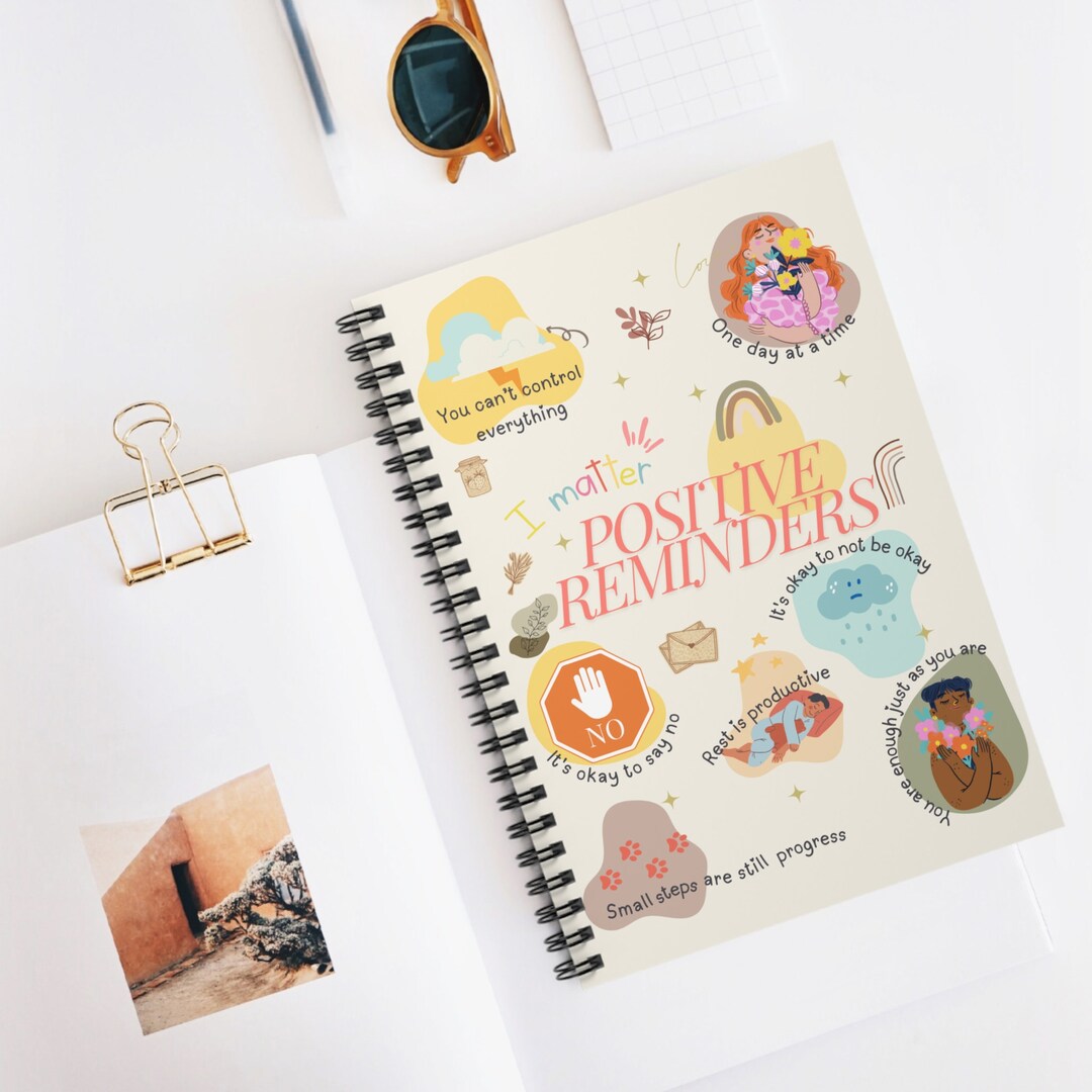 Inspire Your Day: Spiral Notebook With Positive Reminder Designs ...