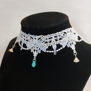 Ethereal Floral Lace Choker Necklace | Adjustable Romantic Statement Jewelry & Flower Pendants | Cottagecore , Fairycore, Forestcore