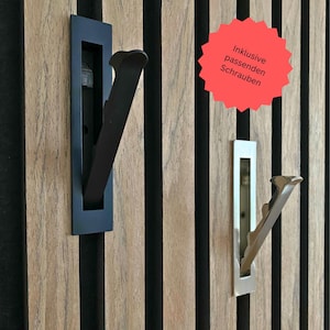 Acoustic panel hooks Acoustic panel accessories Hooks Wardrobe Folding hooks Wall panel Stainless steel Black Quality including mounting accessories