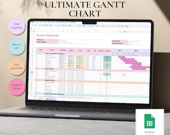 Gantt Chart Spreadsheet Small Business Project Planner Task Tracker Project Automated Management Project Timeline Project Manager