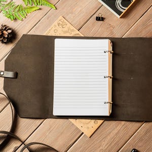 Carpeta de cuero de 3 anillas para documentos, funda de portafolio de cuero personalizada, carpeta de oficina personalizada, funda de cuero para cuaderno, carpeta de agenda A4