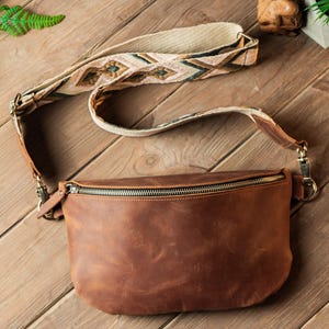 Reisen Sie Braun Leder Bauchtasche, Leder Gürteltasche, Leder Hüfttasche, Unisex Leder Gürteltasche, Crossbody Tasche, Leder Bauchtasche für Männer und Frauen