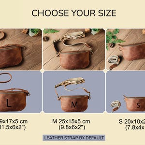 Travel Brown Leather Fanny Pack, Leather Waist Bag, Leather Hip Bag, Unisex Leather Belt Bag,Crossbody Bag,Leather Bum Bag for Men and Women image 5