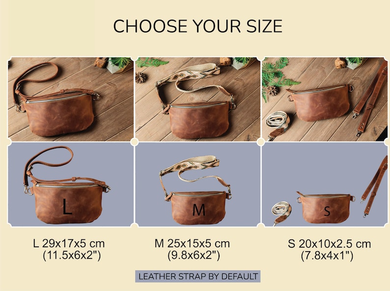 Travel Brown Leather Fanny Pack, Leather Waist Bag, Leather Hip Bag, Unisex Leather Belt Bag,Crossbody Bag,Leather Bum Bag for Men and Women image 5