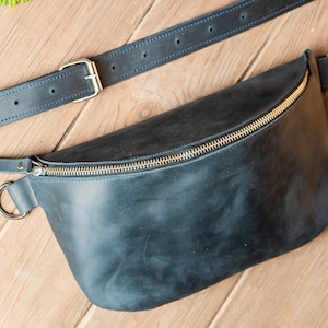 Travel Brown Leather Fanny Pack, Leather Waist Bag, Leather Hip Bag, Unisex Leather Belt Bag,Crossbody Bag,Leather Bum Bag for Men and Women image 10