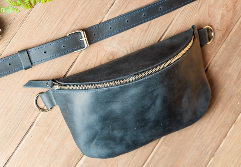 Travel Brown Leather Fanny Pack, Leather Waist Bag, Leather Hip Bag, Unisex Leather Belt Bag,Crossbody Bag,Leather Bum Bag for Men and Women image 10