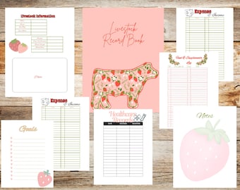 PRINTABLE Livestock Show Record Book, Cow Show, Show Mom, FFA, Record Keeping, Livestock project book, Youth Livestock