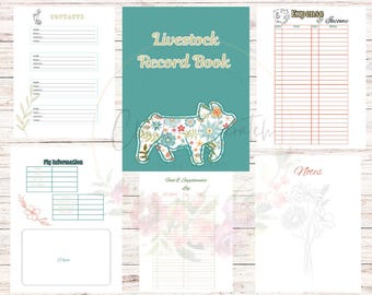 PRINTABLE Livestock Show Record Book, Pig Show, Show Mom, FFA, Record Keeping, 4-H