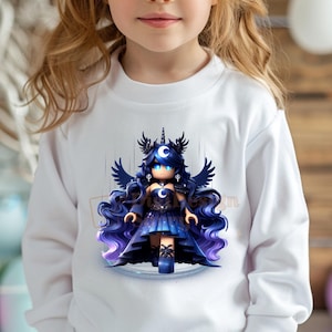 Princess Luna Roblox Girl PNG | Midnight Galaxy Unicorn Avatar | Pony-Inspired Roblox Character | 300 DPI Transparent Background