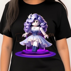 Roblox Rarity PNG | Glam Fashion Girl Clipart | Digital Voxel Art | 300 DPI Transparent File | Elegant Roblox Character for Merch & Crafts