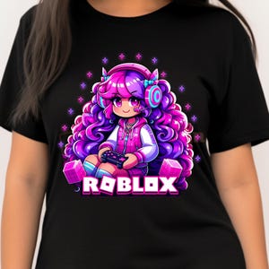 Roblox Girl Gamer PNG | Kawaii Pink Gaming Character Clipart | 300 DPI Digital Download | Cute Roblox Aesthetic with Controller & Headset