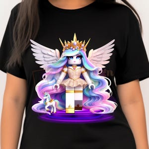 Roblox Princess Celestia PNG | Royal Voxel Queen Clipart | Digital Download | 300 DPI Transparent Roblox Art | Magical Princess Character
