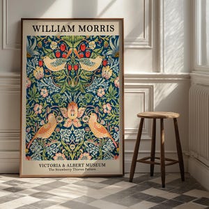 William Morris Strawberry Thief Print | Arts & Crafts Botanical Wall Art