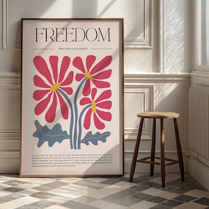 Freiheit blüht, wo du gepflanzt bist - Inspirierendes Blumenkunst-Druck-Plakat