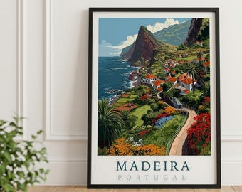 Madeira Portugal Travel Poster - Vintage Island Art Print Poster