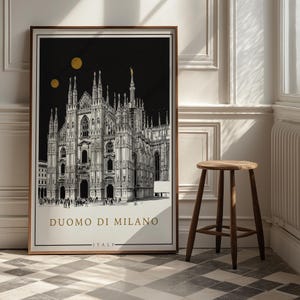 Duomo di Milano Italy Poster | Milan Cathedral Cityscape Art Print