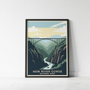 New River Gorge National Park Poster: Vintage West Virginia Travel Art