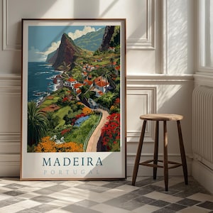 Madeira Portugal Travel Poster - Vintage Island Art Print Poster