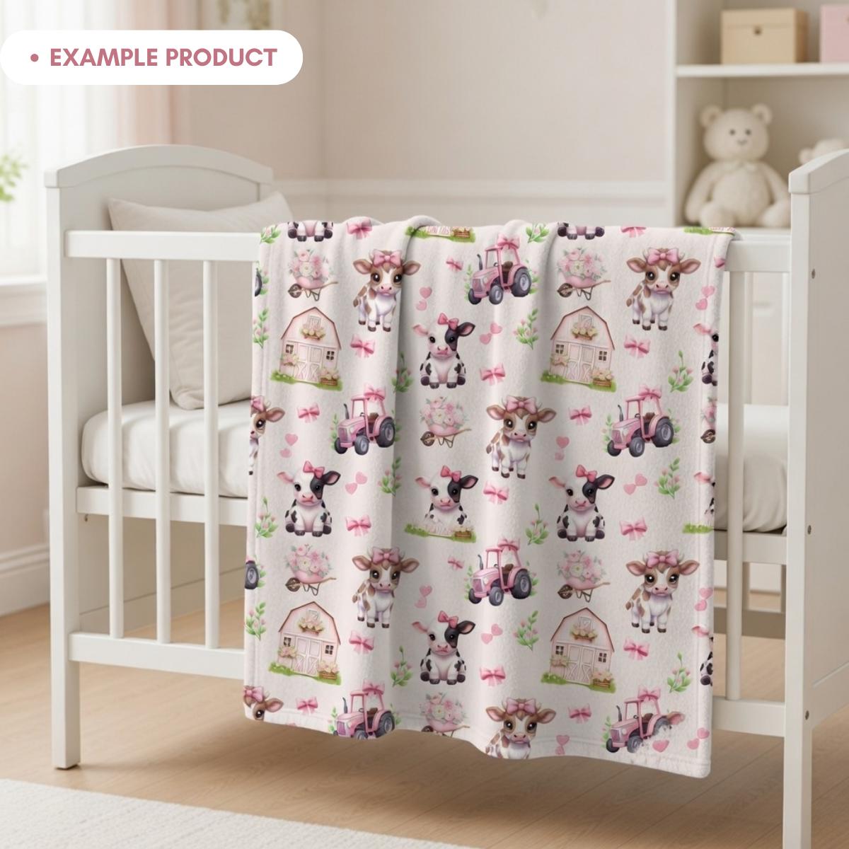 Pink Farm Pattern Cow Farm Seamless Pattern, Pink Barn Digital Paper, Girly Country ...
