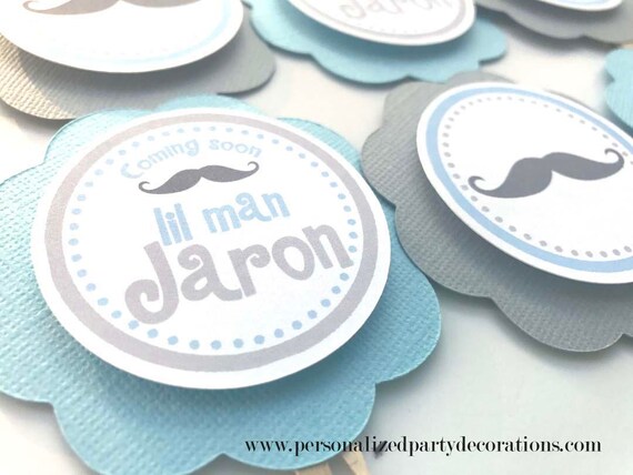 Mustache Baby Shower Decorations Little Man Cupcake Toppers Etsy