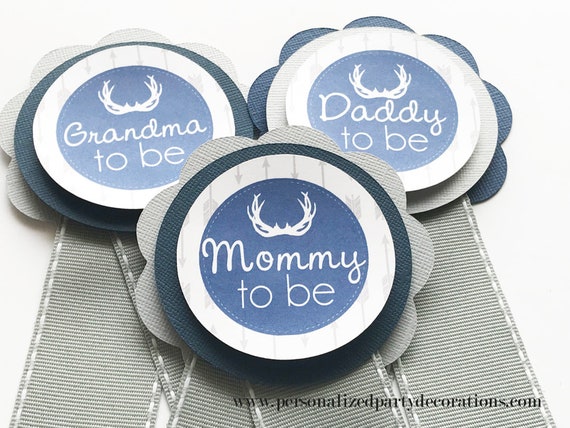 Navy And Gray Antler Baby Shower Decoration Oh Deer Baby Etsy