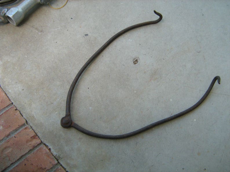 Old Primitive Fireplace Cooking Kettle Hook Blacksmith Made Etsy