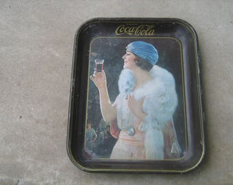 Vintage 1970s Coca Cola Tray featuring Coke Lady from a 1920s  advertisement