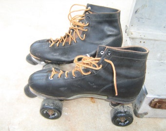 1960s vintage roller skates with aluminum case