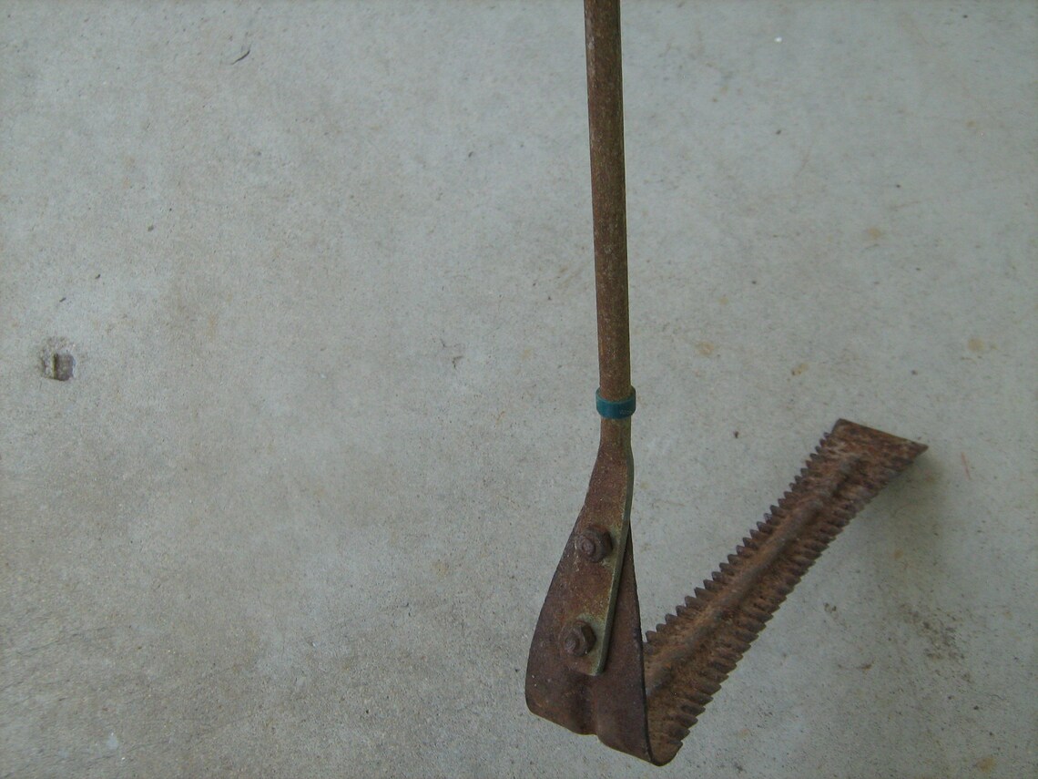 Primitive old wood and metal handle hand weed cutter / weed | Etsy