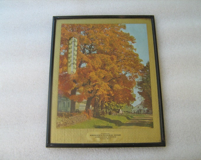Vintage Large 1940s Advertising Thermometer From Kringer's Funeral Home