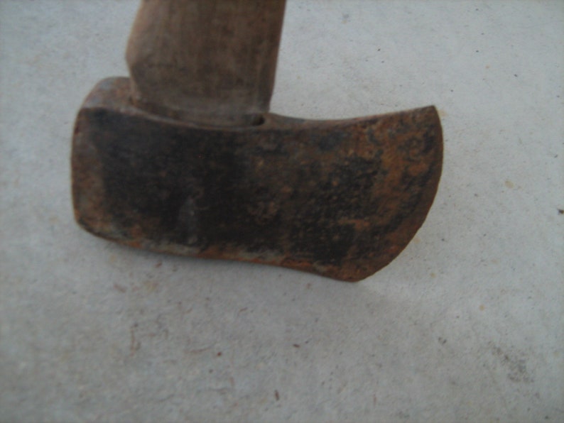 vintage old single bit long handle axe