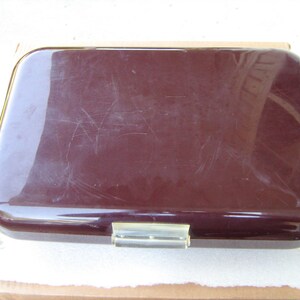 vintage 1950-60s hard plastic footed brown silverware or flatware case image 3