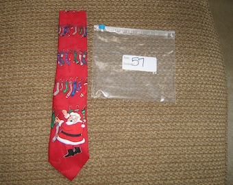 sello vintage yule lazo saludo santa 100% corbata de poliéster
