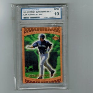 1999 ovation superstar sptlt Alex Rodriguez  # 90 baseball card graded GEM 10
