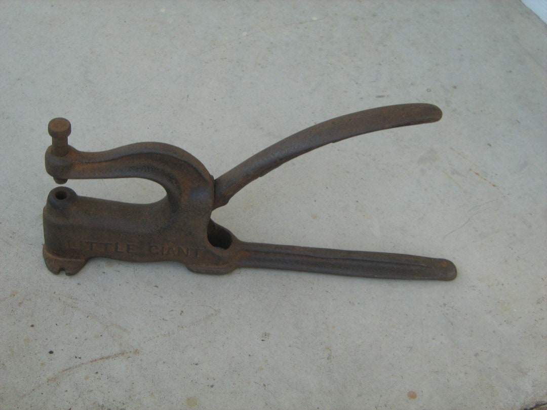 Vintage Tool Antique Rivet Press Punch Tool Cast Iron Bench Top Leather ...