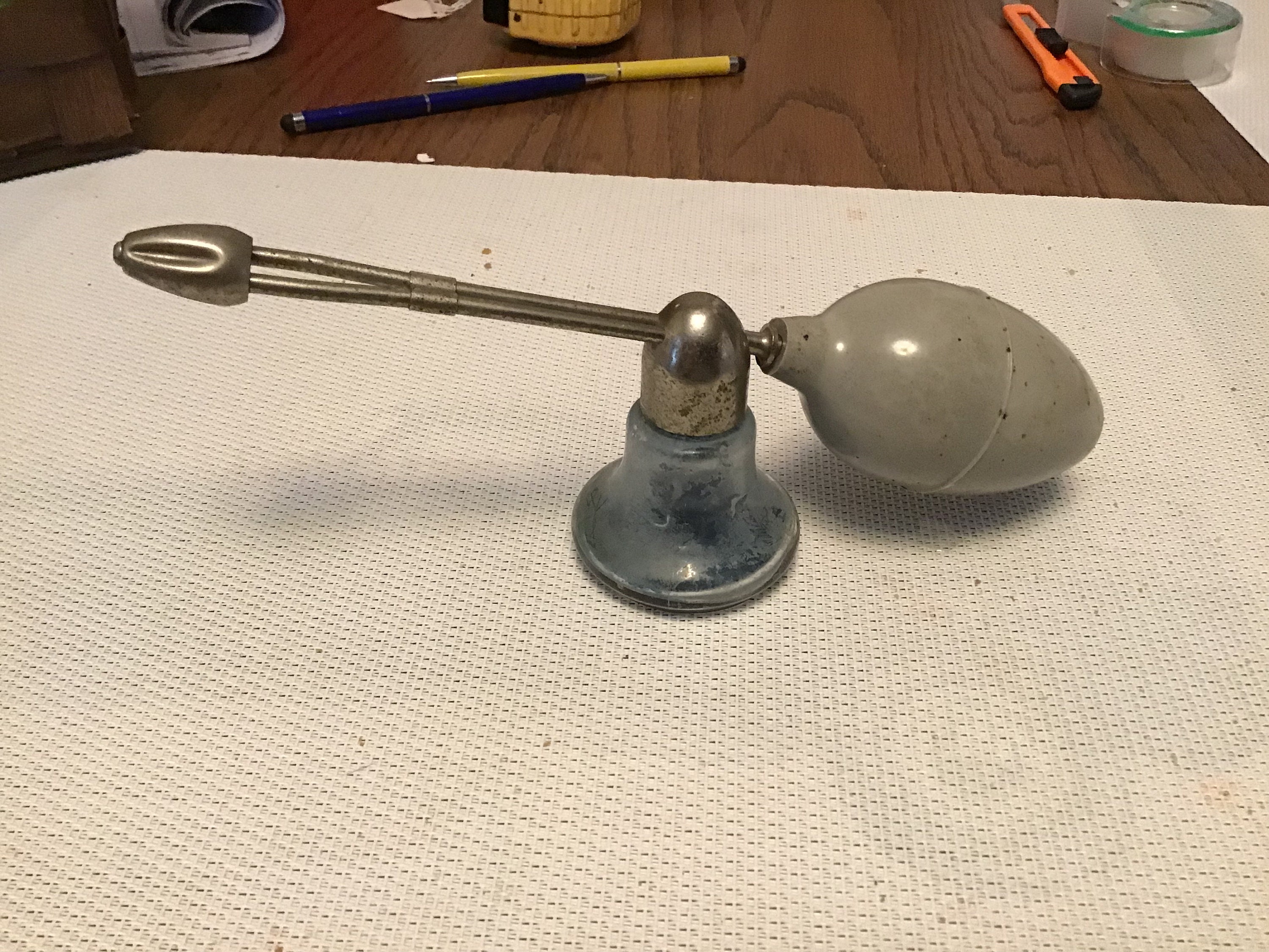 Antique 1940s glass bottle perfume atomizer