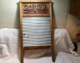 Antique MAID-RITE Washboard by Columbus Washboard Co, No. 2062