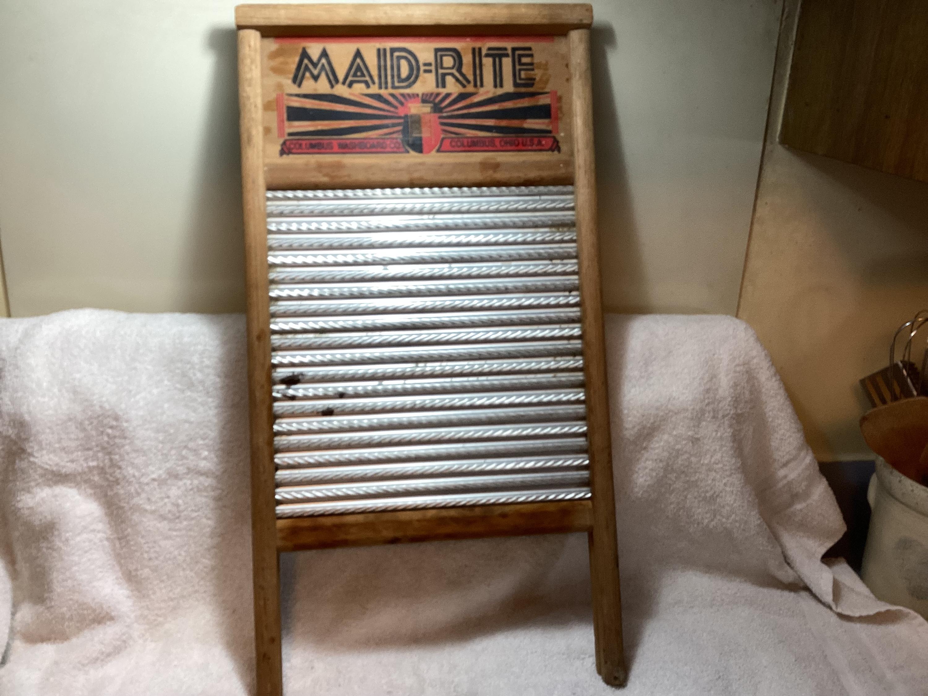 Vintage Maid Rite Wash Board / Scrub Board Columbus Washboard Co