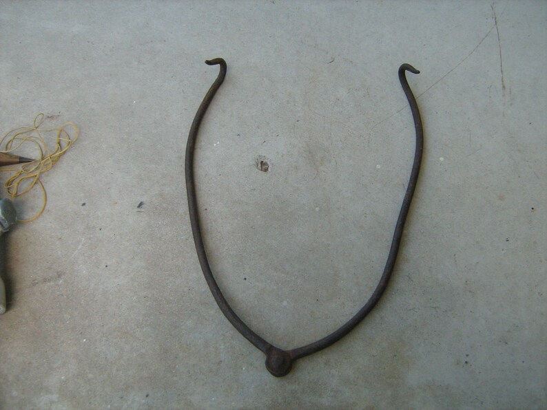 Old Primitive Fireplace Cooking Kettle Hook Blacksmith Made Tool 18 Rustic With Nice Patina