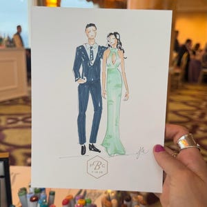 LIVE GUEST PORTRAIT, Wedding Sketching, Live Wedding Artist, Fashion illustration, Live Artist, Guest Drawing, California, Favors