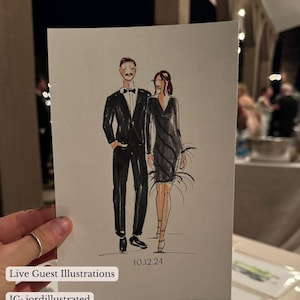 LIVE GUEST PORTRAIT, Wedding Sketching, Live Wedding Artist, Fashion illustration, Live Artist, Guest Drawing, California - 8 hours package