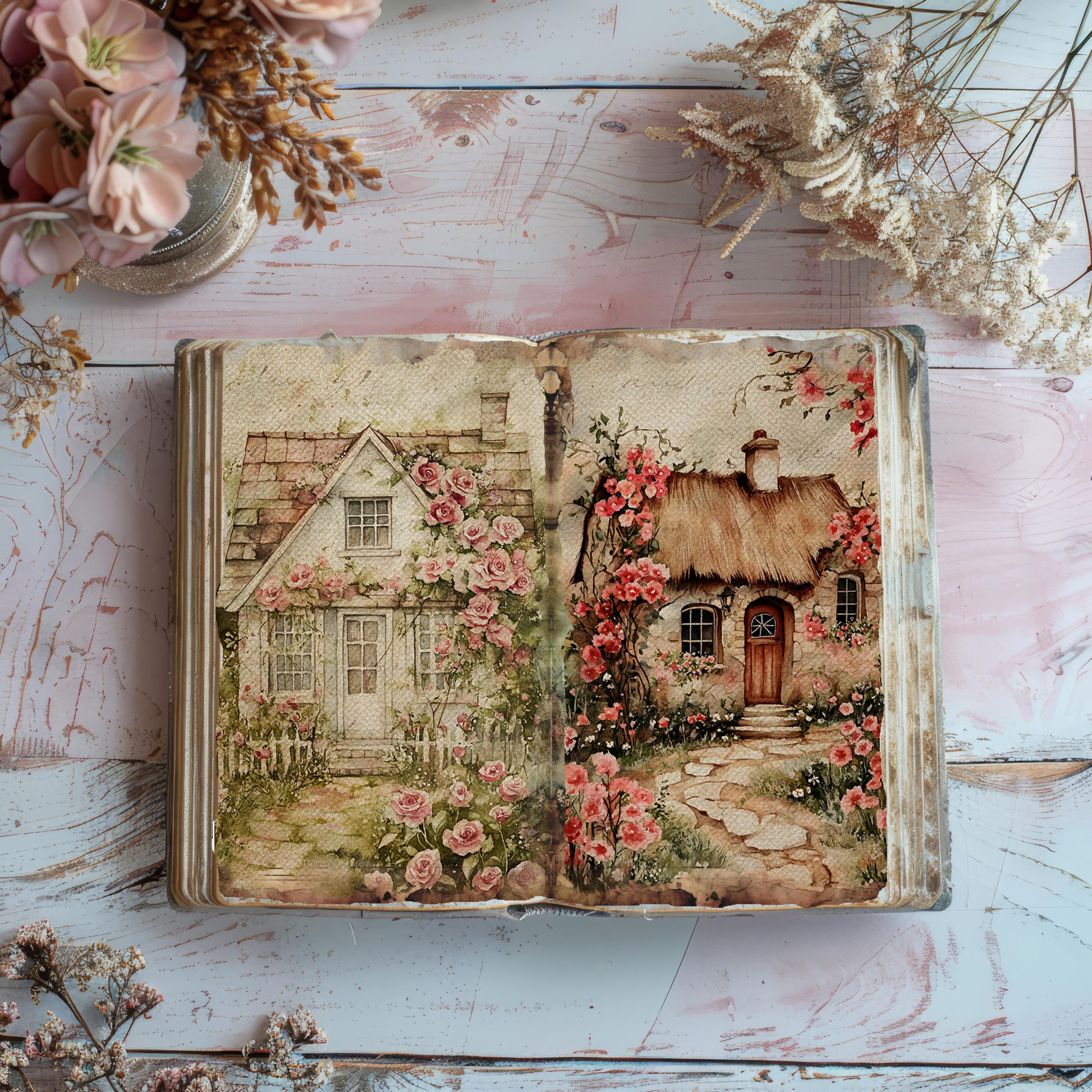 Cozy Cottage Junk Journal Printable Pages, Shabby Chic Junk Journal ...